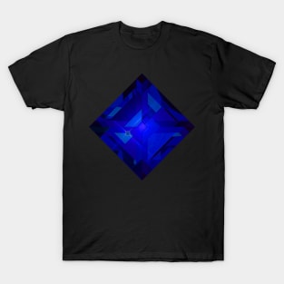 Blue Square Shape Gemstone T-Shirt